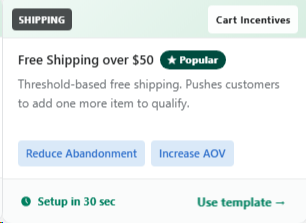 Free Shipping over $50 template